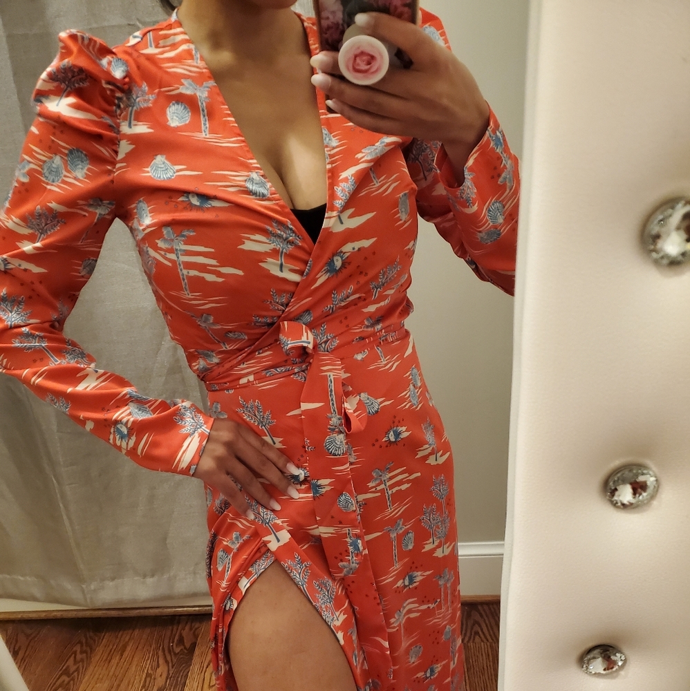 NFD Red Bahama Wrap Dress